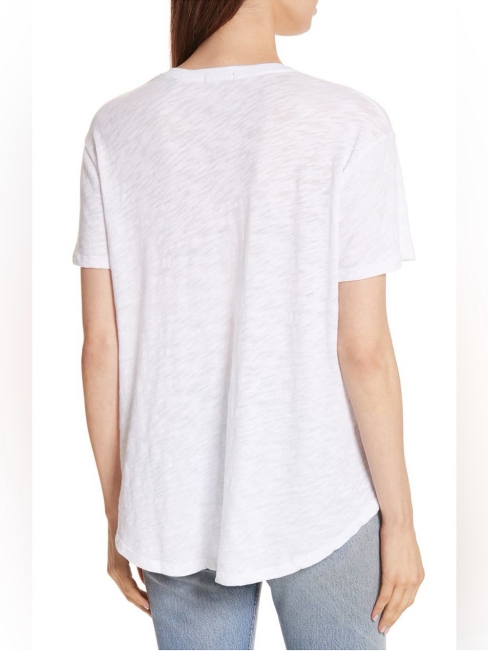 ATM Boyfriend White V-Neck Slub Knit Tee M/L - Picture 3 of 11